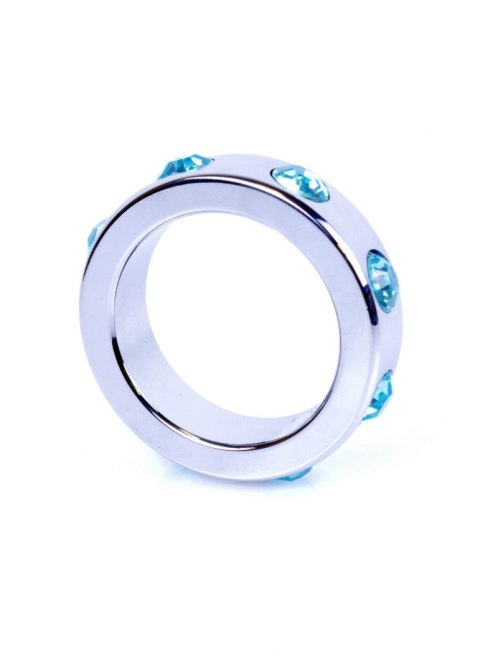 PIERŚCIEŃ-METAL COCK RING WITH LIGHT BLUE DIAMONDS MEDIUM PIERŚCIEŃ-METAL COCK RING WITH LIGHT BLUE DIAMONDS MEDIUM