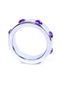PIERŚCIEŃ-METAL COCK RING WITH PURPLE DIAMONDS LARGE