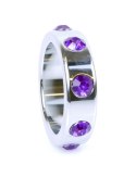 PIERŚCIEŃ-METAL COCK RING WITH PURPLE DIAMONDS LARGE