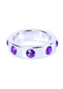 PIERŚCIEŃ-METAL COCK RING WITH PURPLE DIAMONDS LARGE