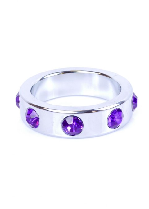 PIERŚCIEŃ-METAL COCK RING WITH PURPLE DIAMONDS LARGE PIERŚCIEŃ-METAL COCK RING WITH PURPLE DIAMONDS LARGE