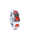 PIERŚCIEŃ-METAL COCK RING WITH RED DIAMONDS SMALL