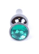 PLUG-JEWELLERY DARK SILVER BUTT PLUG- GREEN