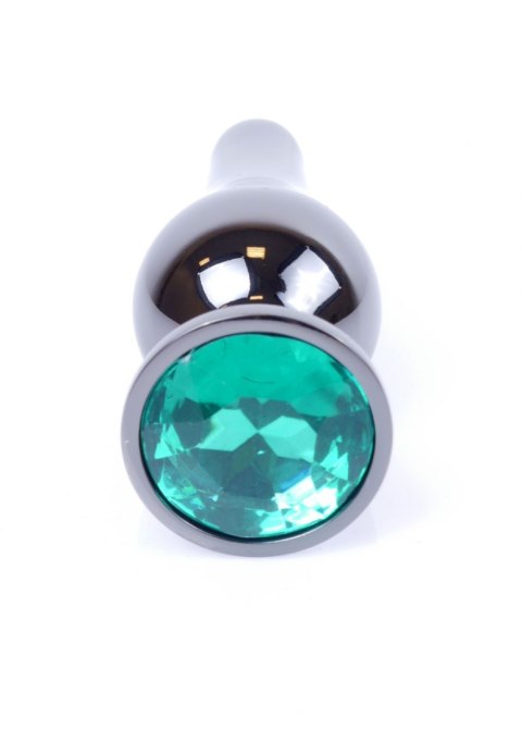 PLUG-JEWELLERY DARK SILVER BUTT PLUG- GREEN PLUG-JEWELLERY DARK SILVER BUTT PLUG- GREEN