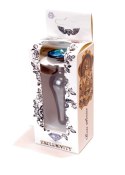 PLUG-JEWELLERY DARK SILVER BUTT PLUG- LIGHT BLUE