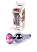 PLUG-JEWELLERY DARK SILVER BUTT PLUG- PINK