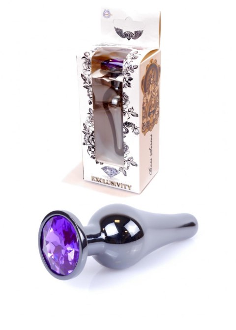 Plug-Jewellery Dark Silver BUTT PLUG- Purple Plug-Jewellery Dark Silver BUTT PLUG- Purple