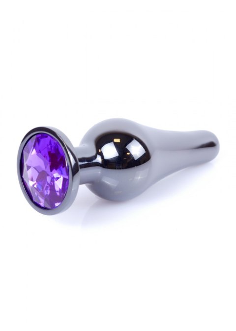 Plug-Jewellery Dark Silver BUTT PLUG- Purple Plug-Jewellery Dark Silver BUTT PLUG- Purple