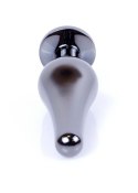 PLUG-JEWELLERY DARK SILVER BUTT PLUG- RED