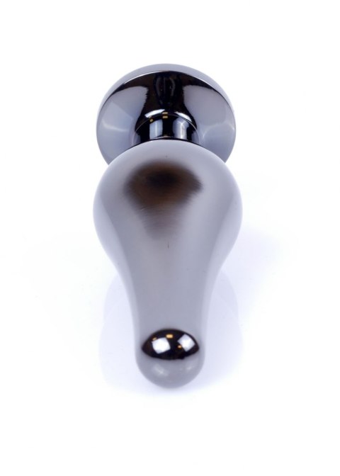 PLUG-JEWELLERY DARK SILVER BUTT PLUG- RED PLUG-JEWELLERY DARK SILVER BUTT PLUG- RED