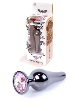 PLUG-JEWELLERY DARK SILVER BUTT PLUG- ROSE
