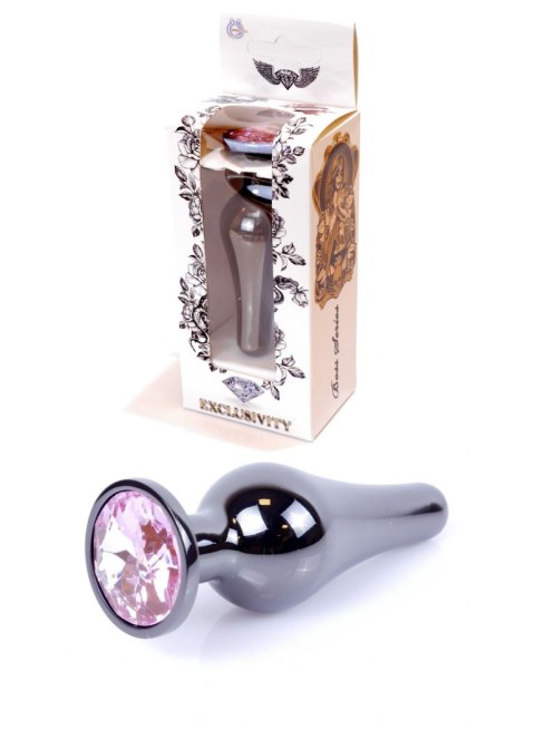 PLUG-JEWELLERY DARK SILVER BUTT PLUG- ROSE PLUG-JEWELLERY DARK SILVER BUTT PLUG- ROSE