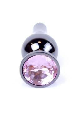 PLUG-JEWELLERY DARK SILVER BUTT PLUG- ROSE
