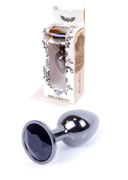 PLUG-JEWELLERY DARK SILVER PLUG- BLACK