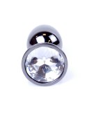 PLUG-JEWELLERY DARK SILVER PLUG- CLEAR