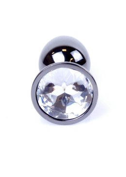 PLUG-JEWELLERY DARK SILVER PLUG- CLEAR