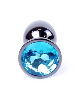 PLUG-JEWELLERY DARK SILVER PLUG- LIGHT BLUE