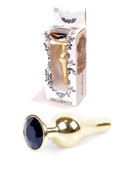 PLUG-JEWELLERY GOLD BUTT PLUG- BLACK