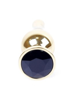 PLUG-JEWELLERY GOLD BUTT PLUG- BLACK
