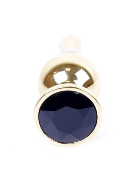 PLUG-JEWELLERY GOLD BUTT PLUG- BLACK PLUG-JEWELLERY GOLD BUTT PLUG- BLACK