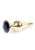 PLUG-JEWELLERY GOLD BUTT PLUG- BLACK