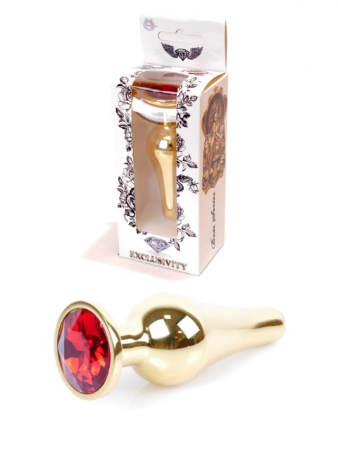 PLUG-JEWELLERY GOLD BUTT PLUG- RED PLUG-JEWELLERY GOLD BUTT PLUG- RED