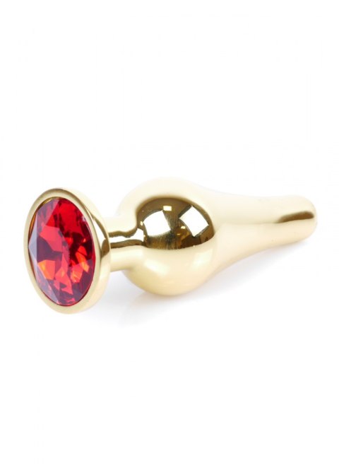 PLUG-JEWELLERY GOLD BUTT PLUG- RED PLUG-JEWELLERY GOLD BUTT PLUG- RED