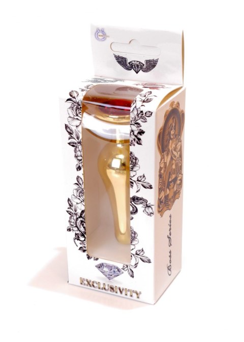 PLUG-JEWELLERY GOLD BUTT PLUG- RED PLUG-JEWELLERY GOLD BUTT PLUG- RED