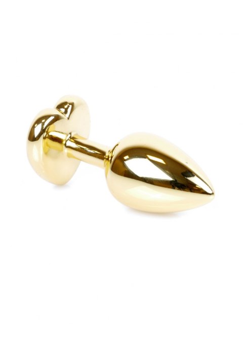 PLUG-JEWELLERY GOLD HEART PLUG- CLEAR PLUG-JEWELLERY GOLD HEART PLUG- CLEAR
