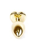 PLUG-JEWELLERY GOLD HEART PLUG- CLEAR