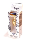 PLUG-JEWELLERY GOLD HEART PLUG- DARK BLUE