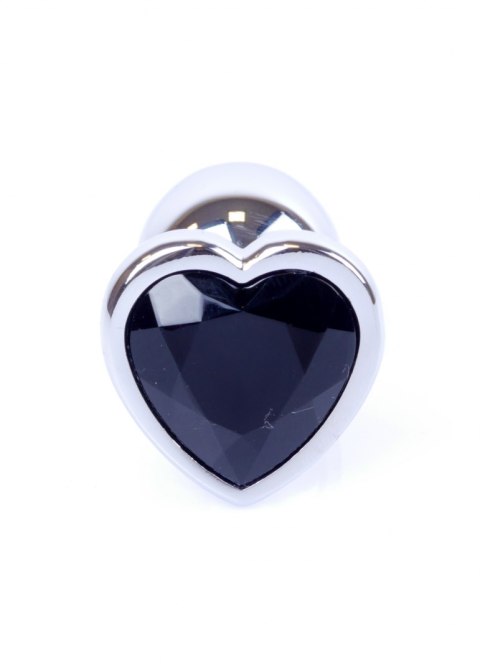 PLUG-JEWELLERY SILVER HEART PLUG- BLACK PLUG-JEWELLERY SILVER HEART PLUG- BLACK