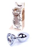 PLUG-JEWELLERY SILVER HEART PLUG- CLEAR