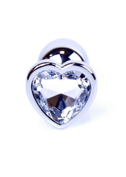 PLUG-JEWELLERY SILVER HEART PLUG- CLEAR PLUG-JEWELLERY SILVER HEART PLUG- CLEAR