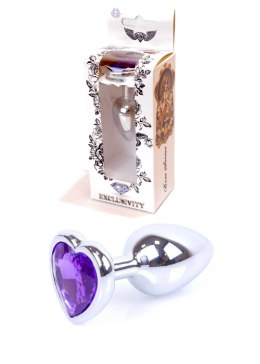 PLUG-JEWELLERY SILVER HEART PLUG- PURPLE
