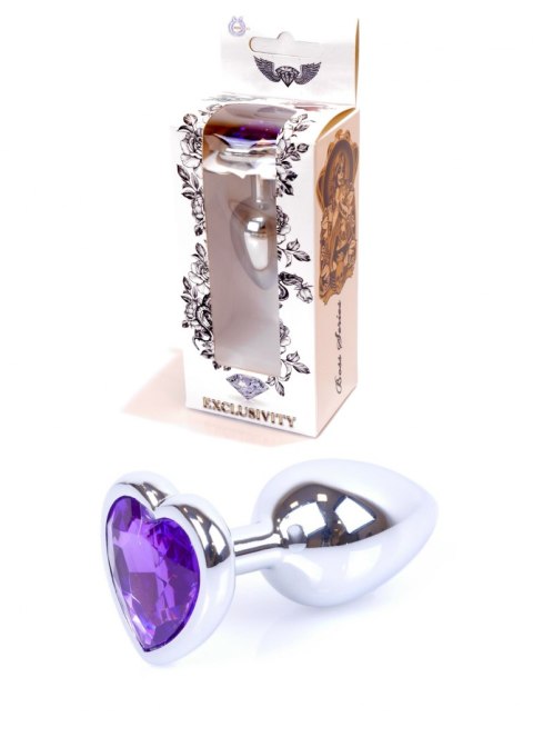 PLUG-JEWELLERY SILVER HEART PLUG- PURPLE PLUG-JEWELLERY SILVER HEART PLUG- PURPLE