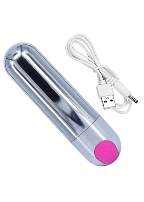WIBRATOR-STRONG BULLET VIBRATOR SILVER/PINK USB 10 FUNCTION WIBRATOR-STRONG BULLET VIBRATOR SILVER/PINK USB 10 FUNCTION