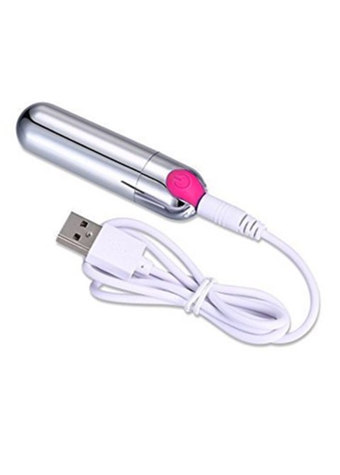 WIBRATOR-STRONG BULLET VIBRATOR SILVER/PINK USB 10 FUNCTION WIBRATOR-STRONG BULLET VIBRATOR SILVER/PINK USB 10 FUNCTION