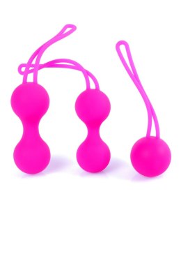 KULKI GEJSZY TRENING MIĘŚNI KEGLA KORALIKI JAJKA KULKI-SILICONE KEGAL BALLS SET - PINK