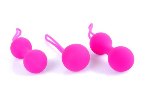 KULKI GEJSZY TRENING MIĘŚNI KEGLA KORALIKI JAJKA KULKI-SILICONE KEGAL BALLS SET - PINK KULKI GEJSZY TRENING MIĘŚNI KEGLA KORALIKI JAJKA KULKI-SILICONE KEGAL BALLS SET - PINK