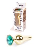 PLUG-JEWELLERY GOLD BUTT PLUG- GREEN