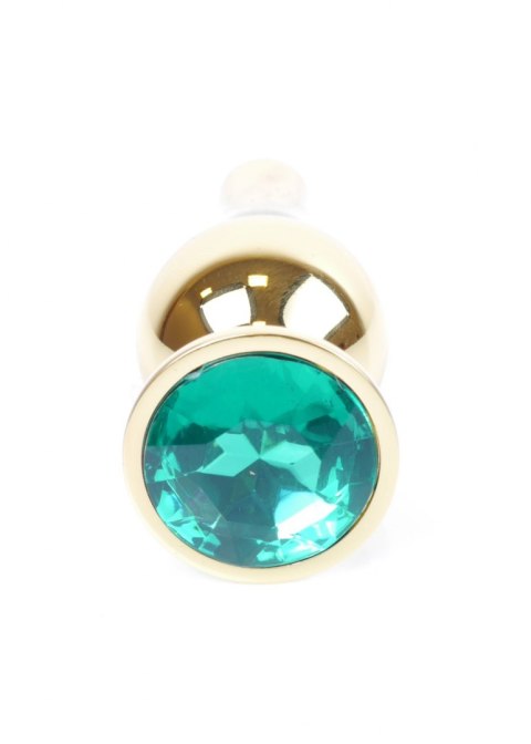 PLUG-JEWELLERY GOLD BUTT PLUG- GREEN PLUG-JEWELLERY GOLD BUTT PLUG- GREEN