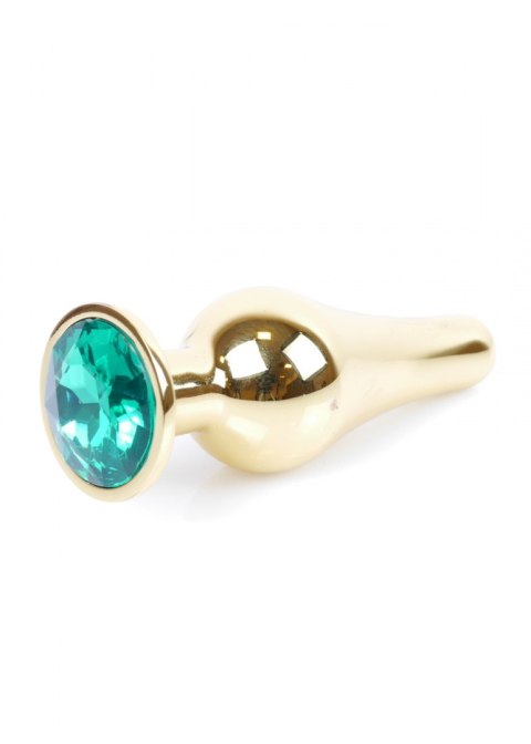 PLUG-JEWELLERY GOLD BUTT PLUG- GREEN PLUG-JEWELLERY GOLD BUTT PLUG- GREEN