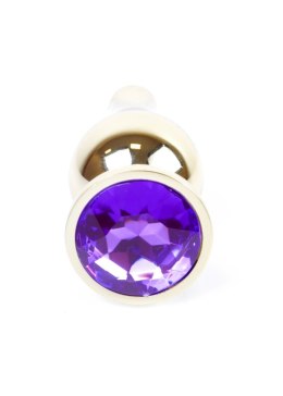 PLUG-JEWELLERY GOLD BUTT PLUG- PURPLE