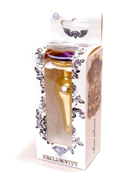 PLUG-JEWELLERY GOLD BUTT PLUG- PURPLE PLUG-JEWELLERY GOLD BUTT PLUG- PURPLE