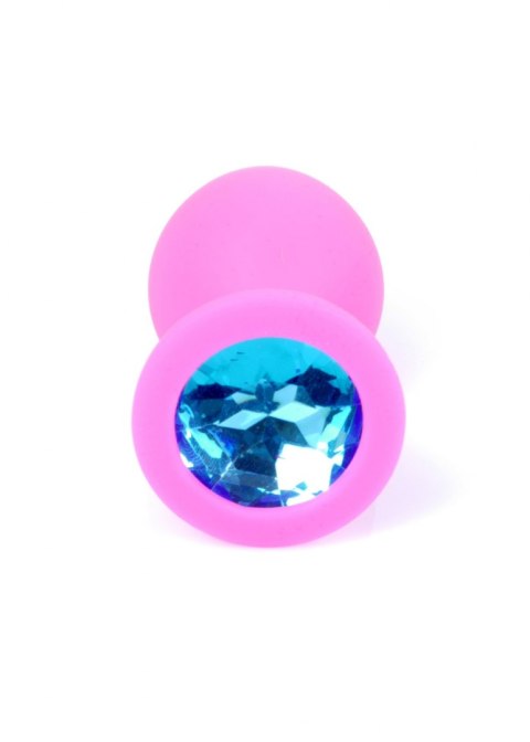 Plug-Jewellery Pink Silicon PLUG Medium- Light Blue Diamond Plug-Jewellery Pink Silicon PLUG Medium- Light Blue Diamond