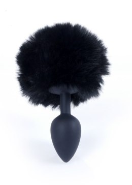 PLUG-JEWELLERY SILICON PLUG - BUNNY TAIL - BLACK