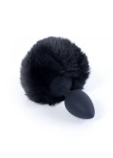 PLUG-JEWELLERY SILICON PLUG - BUNNY TAIL - BLACK