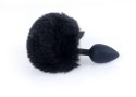 PLUG-JEWELLERY SILICON PLUG - BUNNY TAIL - BLACK