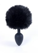PLUG-JEWELLERY SILICON PLUG - BUNNY TAIL - BLACK